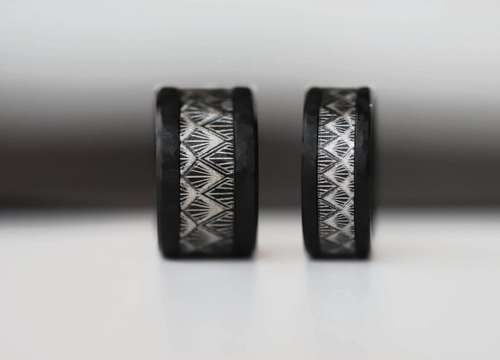 Anneau (addon ou deux tiers) en acier paillette noir SLATE pour bague mood interchangeable