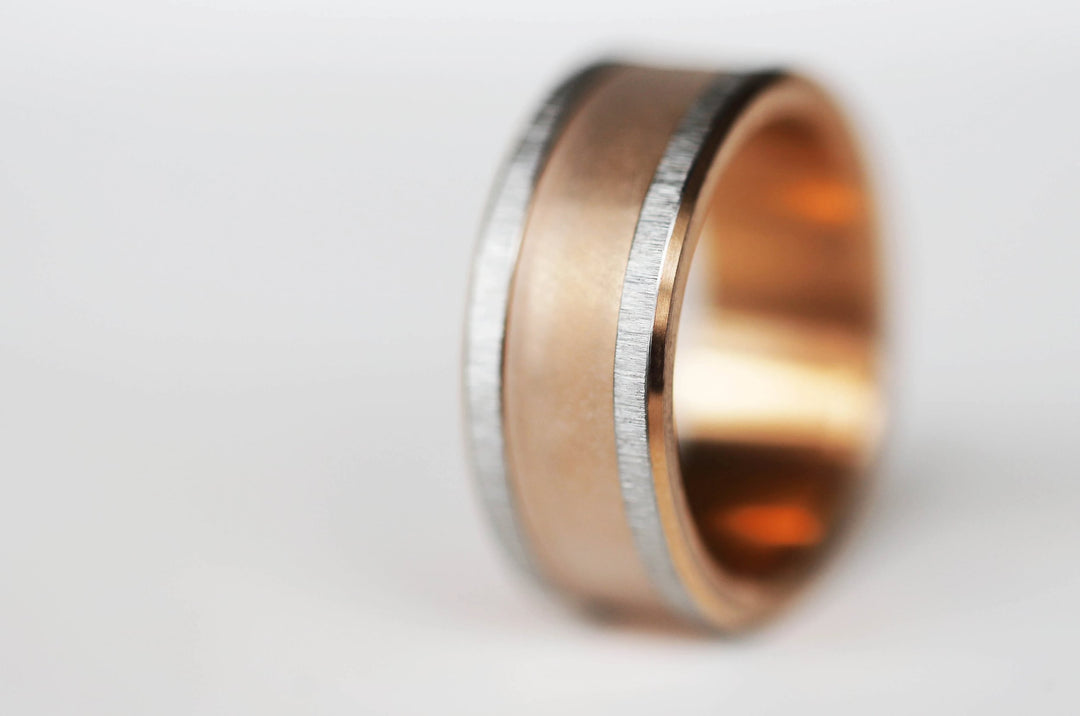 💎 Schmuck Fassung:  Extra Small geknitterte Fassung, rotgoldfarben auf der Kante (9mm)