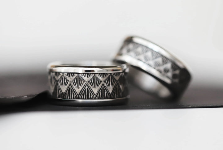 Anneau (addon ou deux tiers) en acier paillette noir SLATE pour bague mood interchangeable