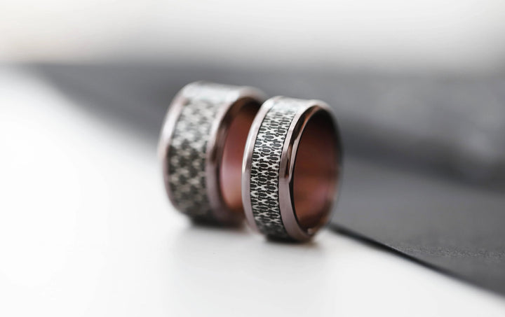Anneau (addon ou deux tiers) en acier noir PEWTER pour bague mood interchangeable