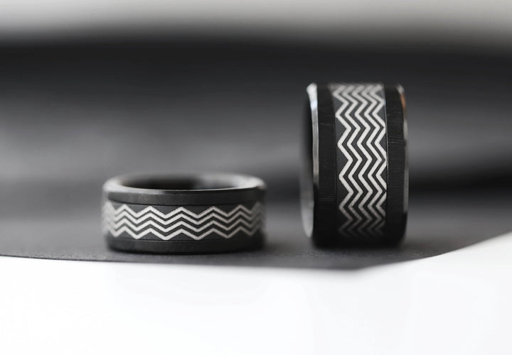 Anneau (addon ou deux tiers) en acier sablé noir INK pour bague mood interchangeable