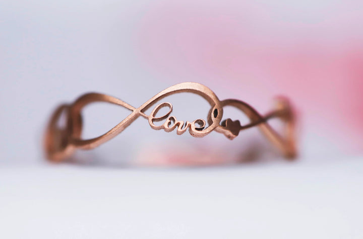 ♾️ Anneau (addon deux tiers) en acier découpé, Amour éternel, de la collection St Valentin 2025 ♾️
