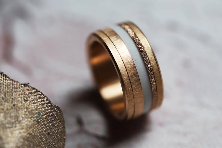 JETZT SOLO ERHÄLTLICH (nur am 27-28.09) Mini Addon „Ewiger Schnee“ aus 925er Silber mit rotgold Glitter Ausführung, für auswechselbaren mood Ring