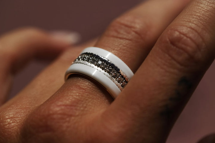 Pack de 2 anneaux(Addon Mini) en argent 925 "Coeurs" finition à choix pour bague mood interchangeable