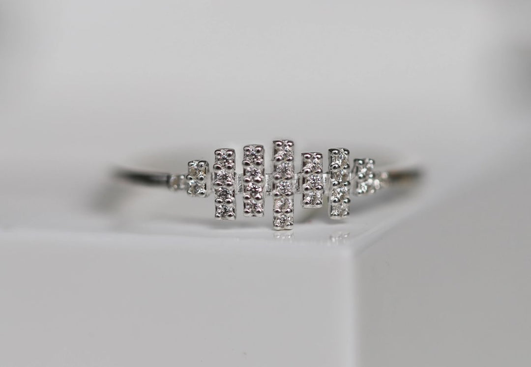 Stellera Cut 💠 Mini Addon 3D center aus 925er Silber mit Zirkonia Steine für den auswechselbaren mood Ring