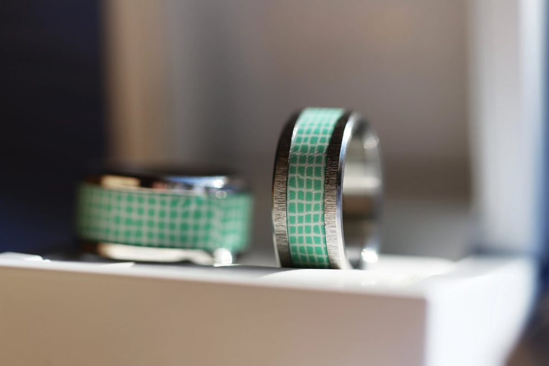 Innenring aus türkisfarbenem Polymer "Sunlit" für mood Ring