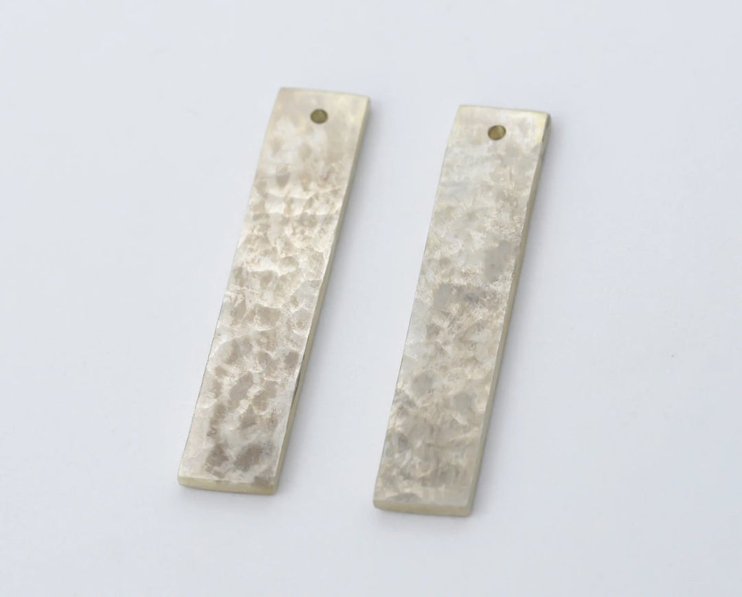 Drop "Hammered" mood in 925 silver (Interchangeable earrings)