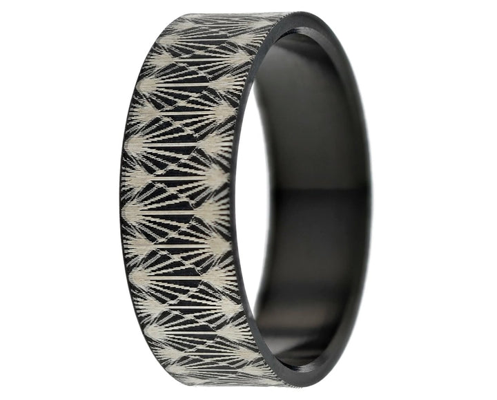 Anneau (addon ou deux tiers) en acier froissé noir EBON pour bague mood interchangeable