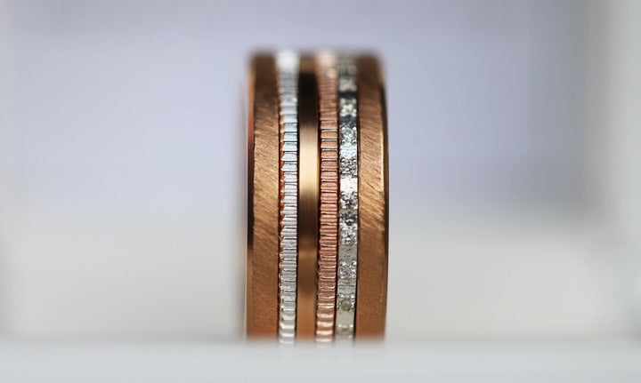 2 Inner rings (set of two minis) "Tessel" in 925 silver for interchangeable mood ring