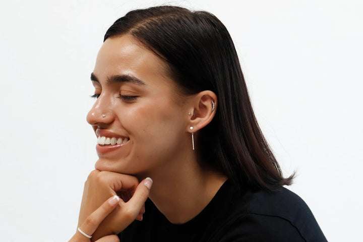 "Clip & Drop Aura authentique" mood en argent 925  serti de zircons (Bijou d’oreille interchangeable)