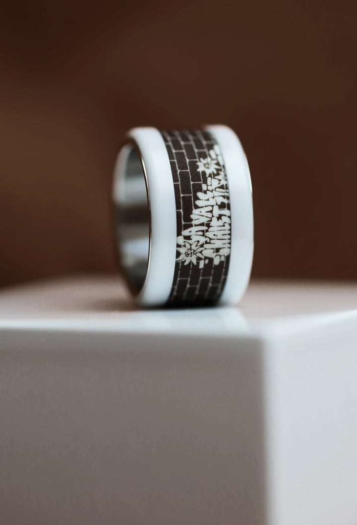 Innenring aus schokoladenbraunem Polymer " Ça va le chalet ?" für mood Ring