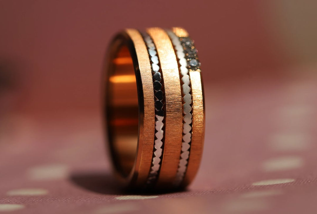 Set von 2 Mini Addons aus 925er Silber "Herzen" Farbe nach Wahl für den auswechselbaren mood Ring