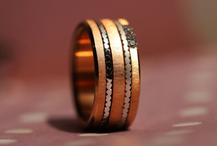 Pack de 2 anneaux(Addon Mini) en argent 925 "Coeurs" finition à choix pour bague mood interchangeable
