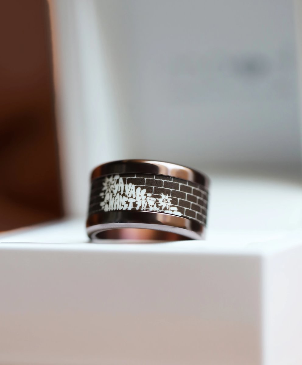Innenring aus schokoladenbraunem Polymer " Ça va le chalet ?" für mood Ring