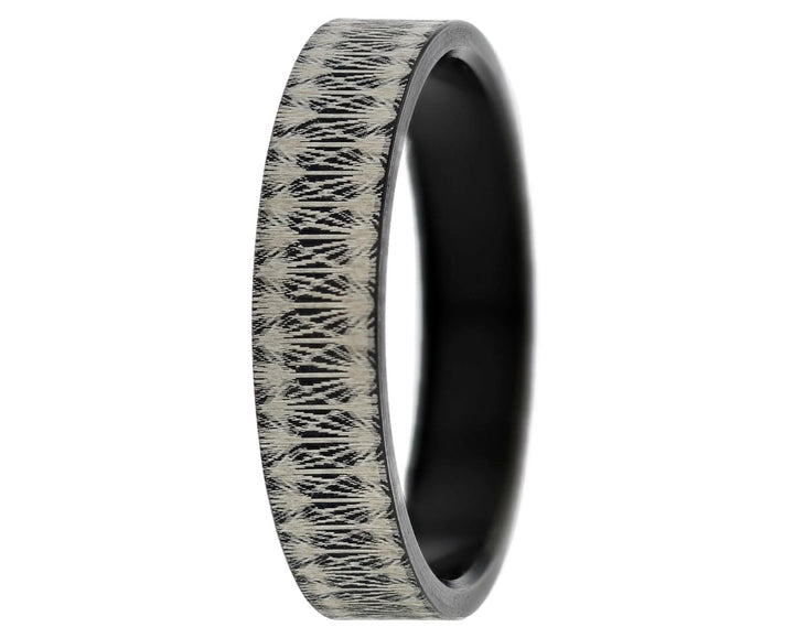 Anneau (addon ou deux tiers) en acier froissé noir EBON pour bague mood interchangeable