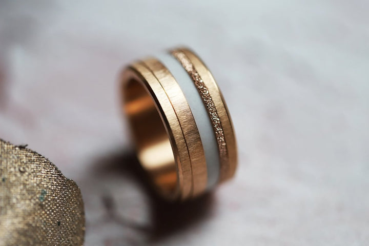 JETZT SOLO ERHÄLTLICH (nur am 27-28.09) Mini Addon „Ewiger Schnee“ aus 925er Silber mit rotgold Glitter Ausführung, für auswechselbaren mood Ring