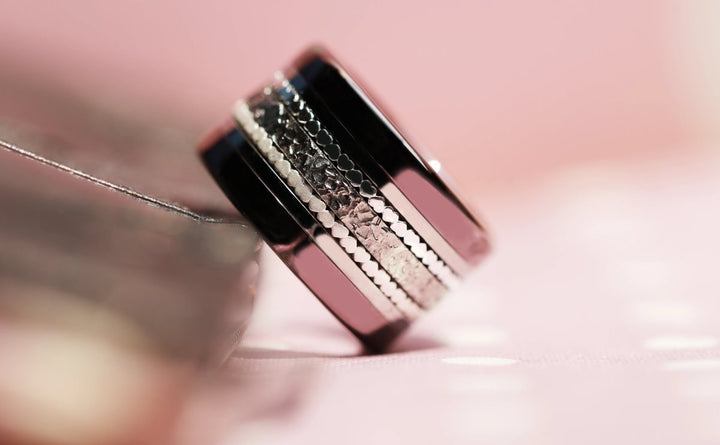 Pack de 2 anneaux(Addon Mini) en argent 925 "Coeurs" finition à choix pour bague mood interchangeable