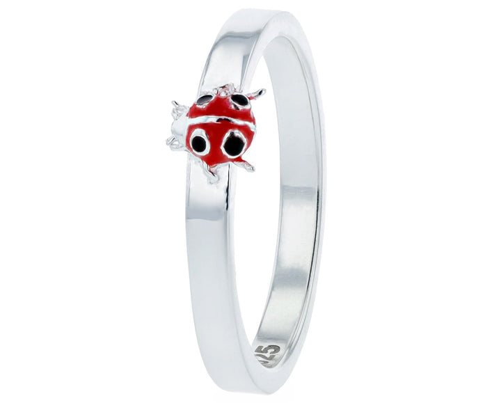Marienkäfer🐞 Medium 3D Center aus 925er Silber mit Emaille-Beschichtung für den auswechselbaren mood Ring