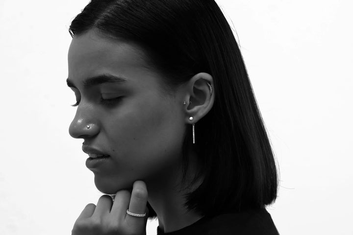 "Clip & Drop Aura authentique" mood en argent 925  serti de zircons (Bijou d’oreille interchangeable)