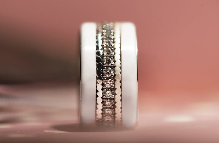 Pack de 2 anneaux(Addon Mini) en argent 925 "Coeurs" finition à choix pour bague mood interchangeable