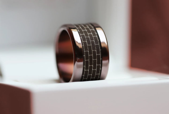 Innenring aus schokoladenbraunem Polymer " Ça va le chalet ?" für mood Ring