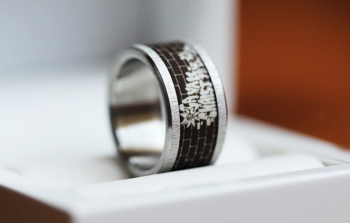 Innenring aus schokoladenbraunem Polymer " Ça va le chalet ?" für mood Ring
