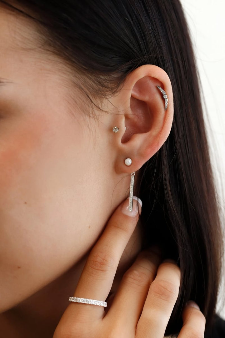 "Clip & Drop Aura authentique" mood en argent 925  serti de zircons (Bijou d’oreille interchangeable)