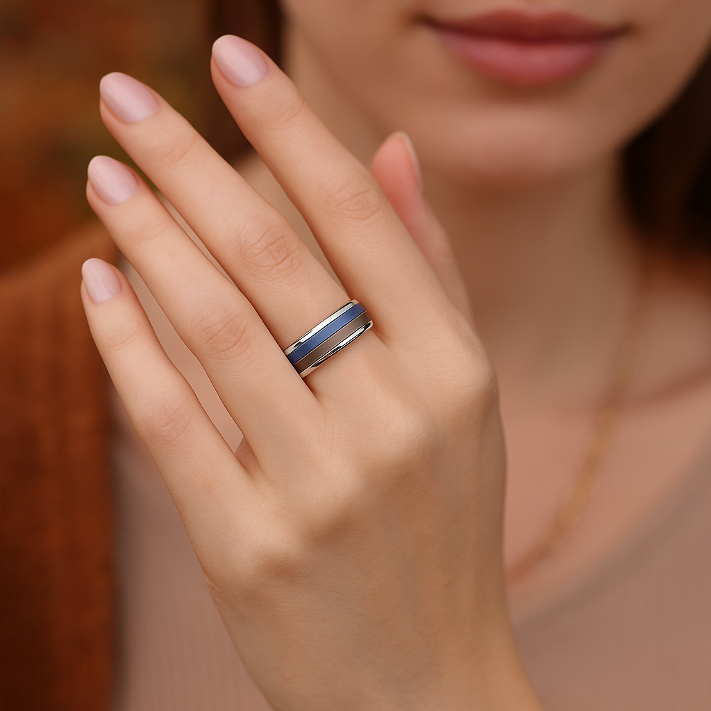 Mood Ring mit 4 auswechselbaren Farben für Frauen und Männer (Modell XS 9mm)