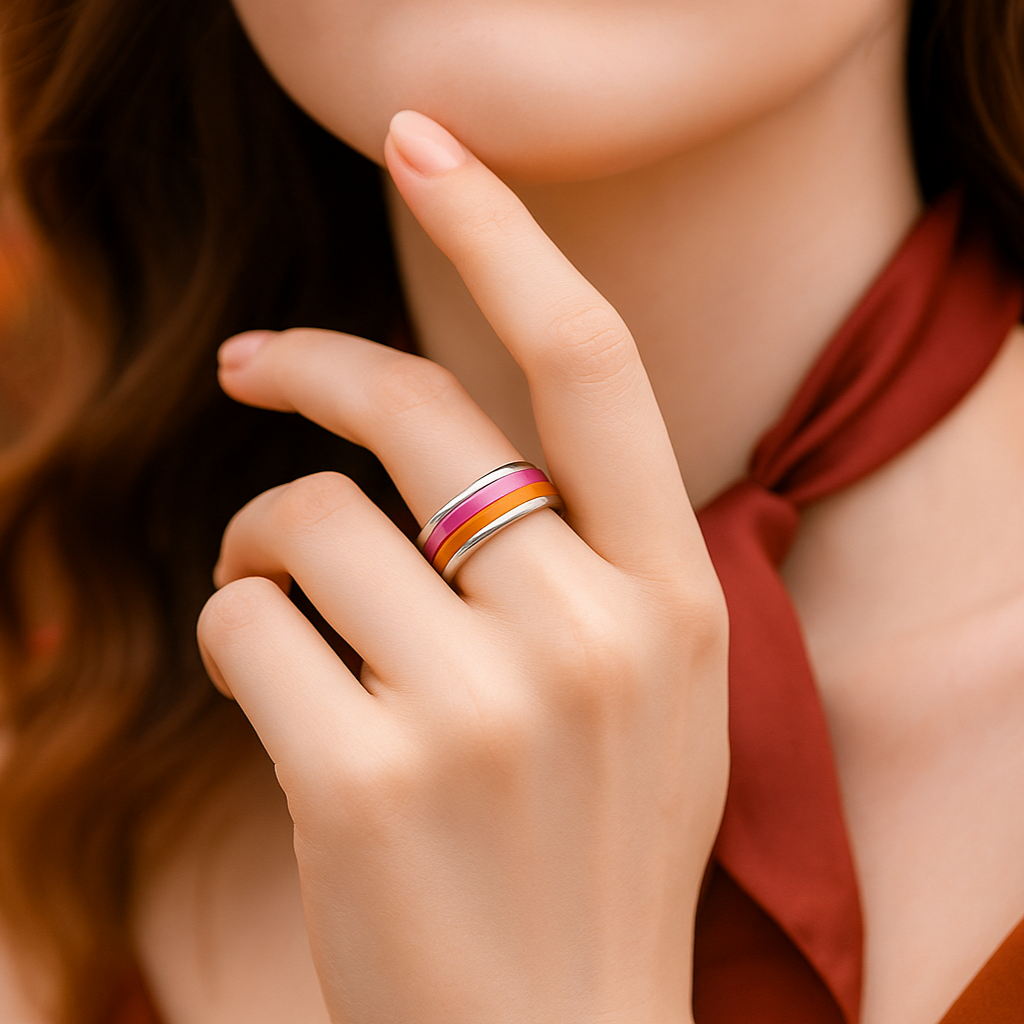 Mood Ring mit 4 auswechselbaren Farben für Frauen und Männer (Modell XS 9mm)