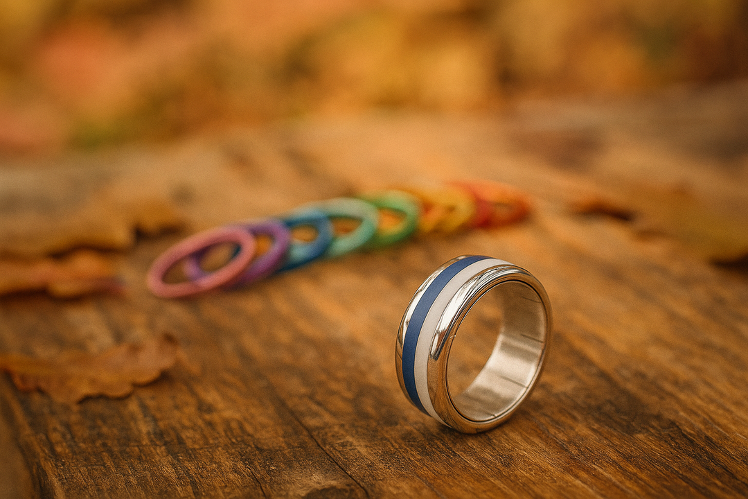 Mood Ring mit 4 auswechselbaren Farben für Frauen und Männer (Modell XS 9mm)