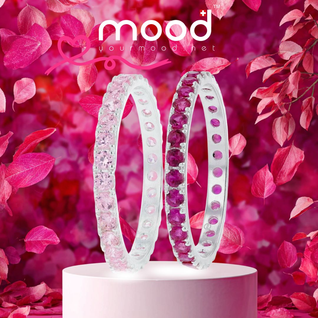 🎀 „Pink Oktober“-Set 2025: Sakura Aura & Rubinrote Aura (2 Innenringe für deinen mood Ring)