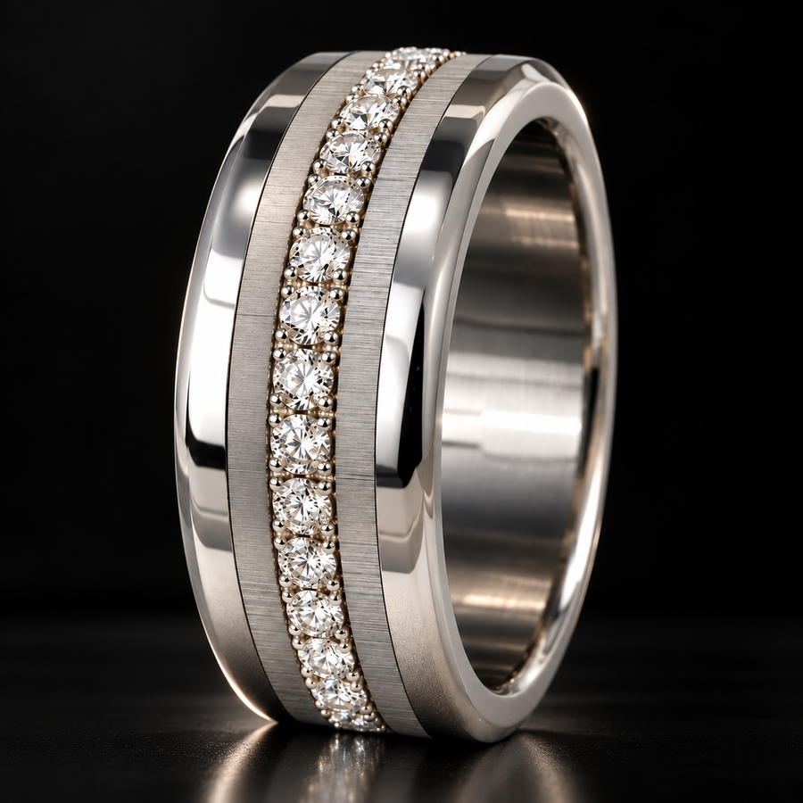 La bague fine sertie