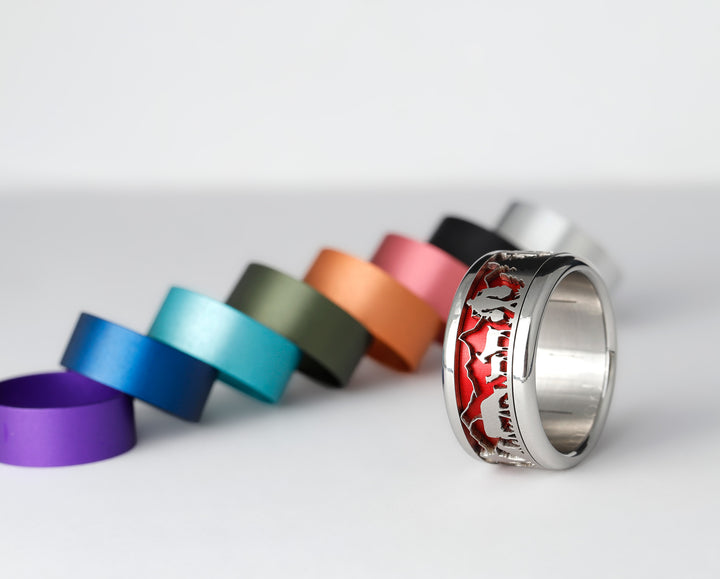 Bague mood interchangeable suisse poya avec couleurs interchangeables à choix