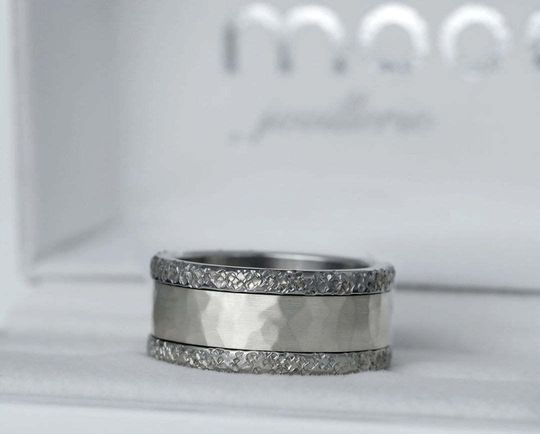 Base XS "Rock" en acier inoxydable pour bague mood interchangeable, Edition collector numérotée de 1 à 100