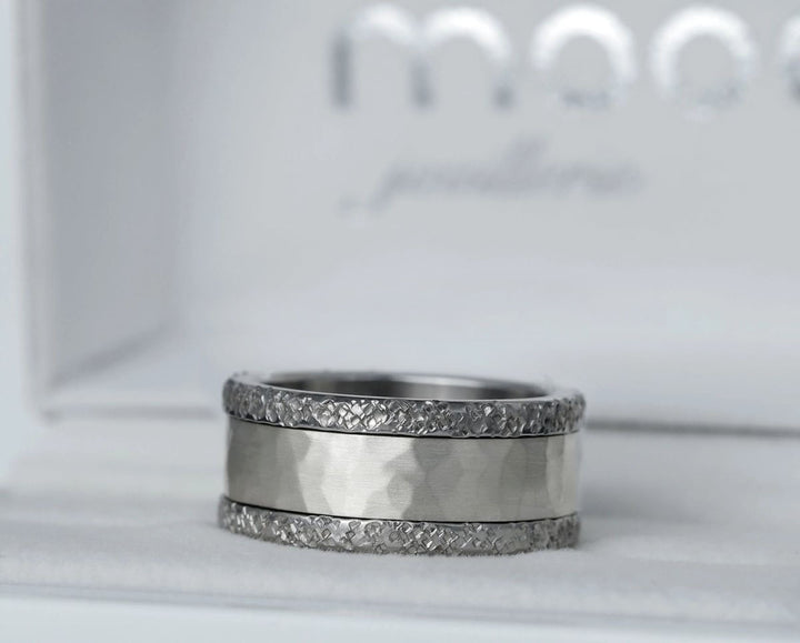 Base XS "Rock" en acier inoxydable pour bague mood interchangeable, Edition collector numérotée de 1 à 100