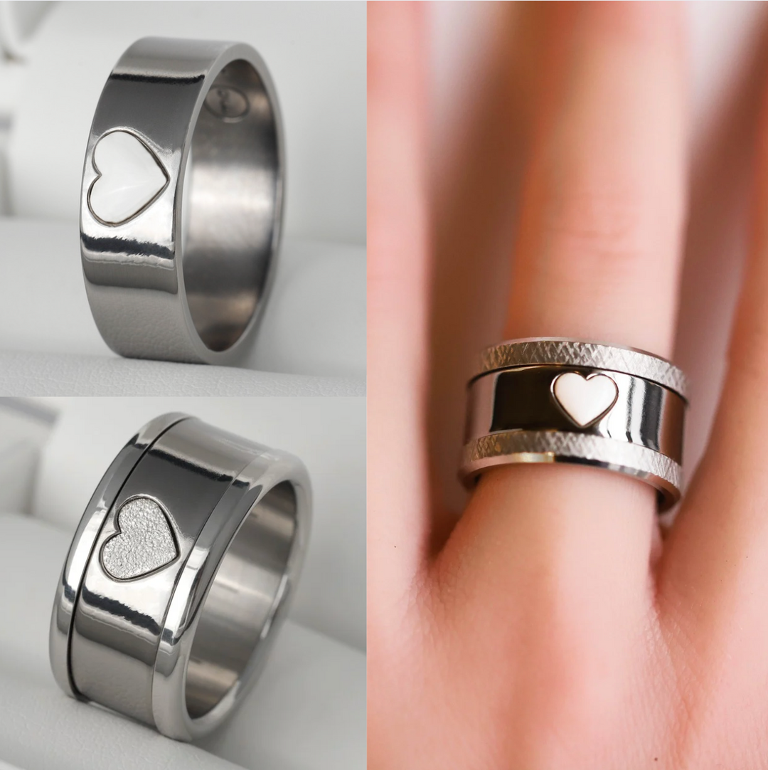💓💓🩷 Innenring (Addon) "Schlüssel der Liebe" aus Silber mit rogoldener Ausführung, mood Ring Damen🤍🩶