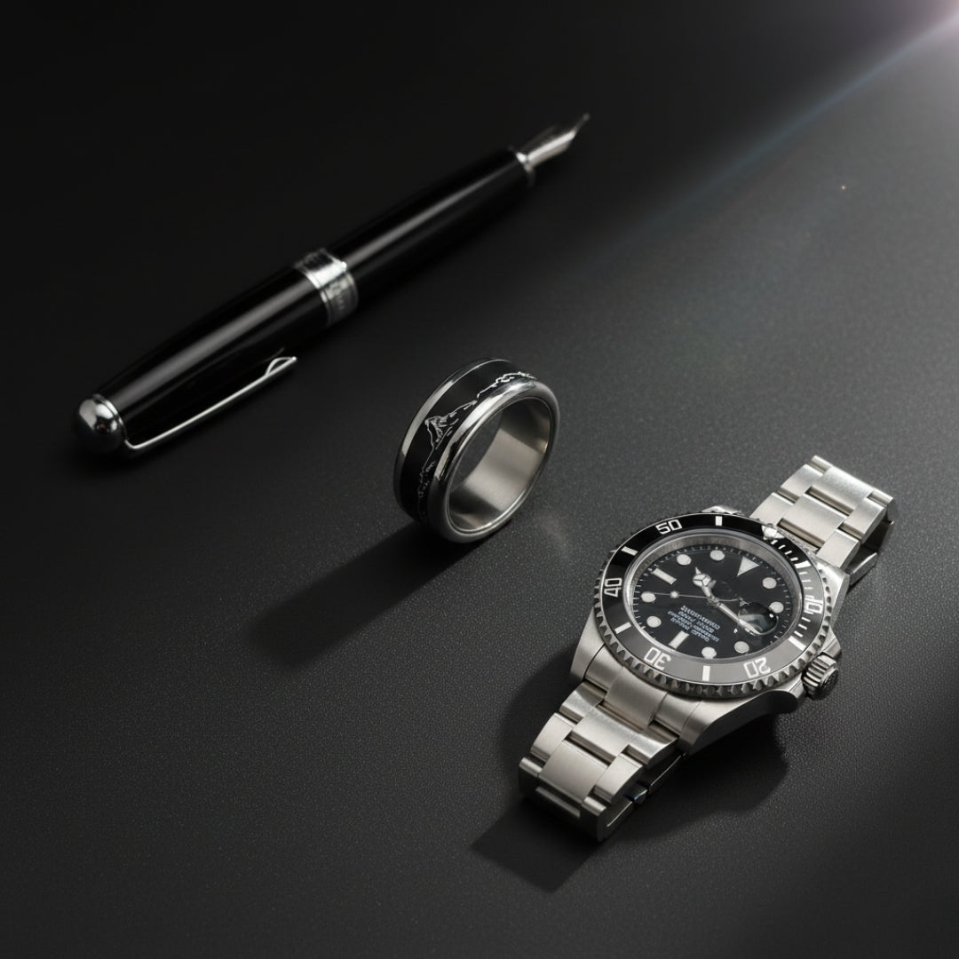 „Zermatt City“ mood Ring mit Matterhorn Abbildung – Farbe nach Wahl