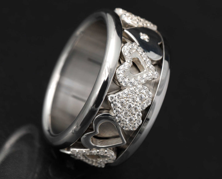 bague femme mood  - argent - zircons - bijou