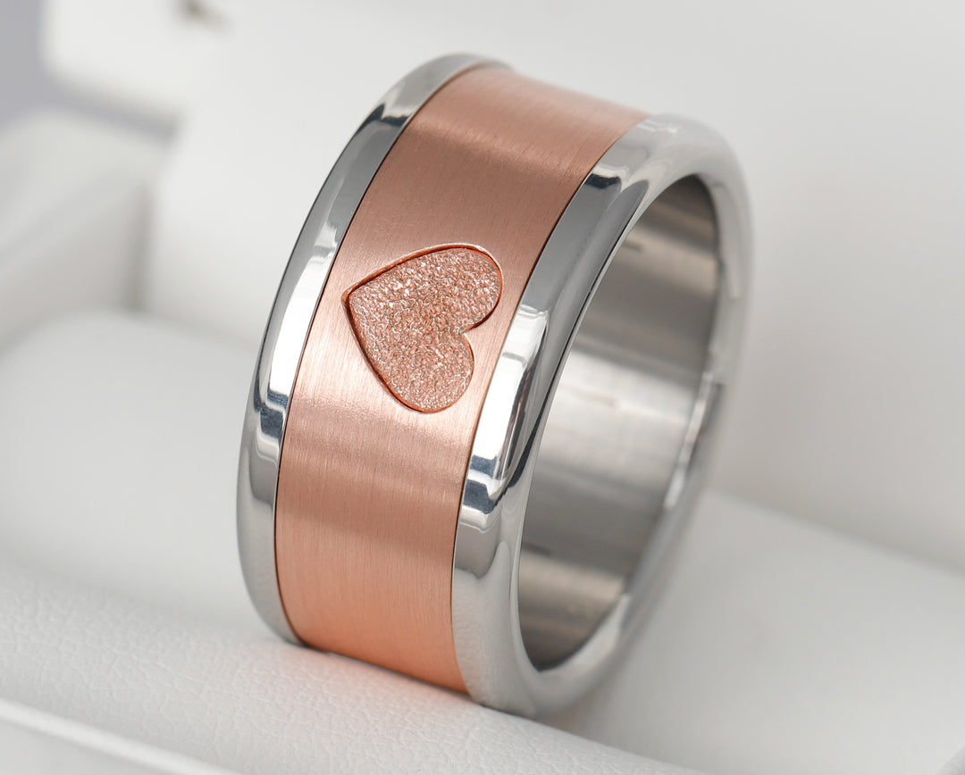 💓💓🩷 Innenring (Addon) "Schlüssel der Liebe" aus Silber mit rogoldener Ausführung, mood Ring Damen🤍🩶