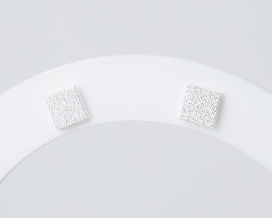 "Clip Square" mood en argent 925 neige éternelle (Bijou d'oreille)