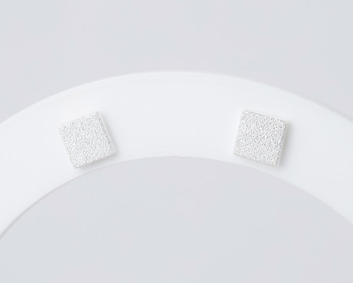 "Clip Square" mood en argent 925 neige éternelle (Bijou d'oreille)