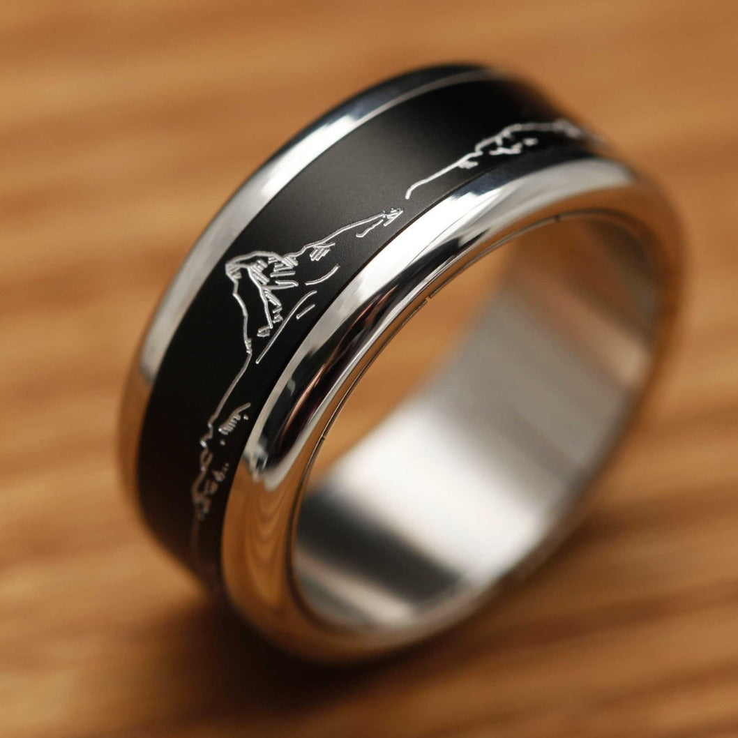 „Zermatt City“ mood Ring mit Matterhorn Abbildung – Farbe nach Wahl