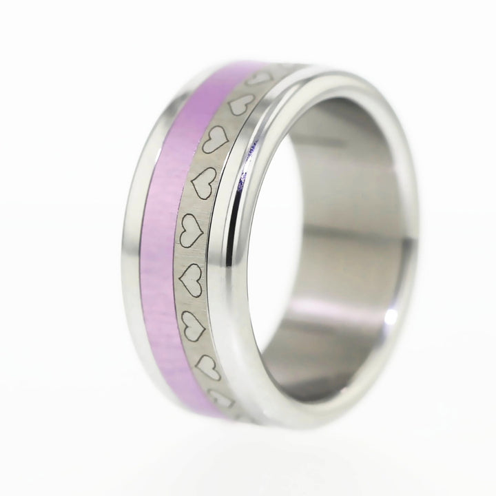 bague lovely coeurs avec couleur interchangeable rose beli pastel