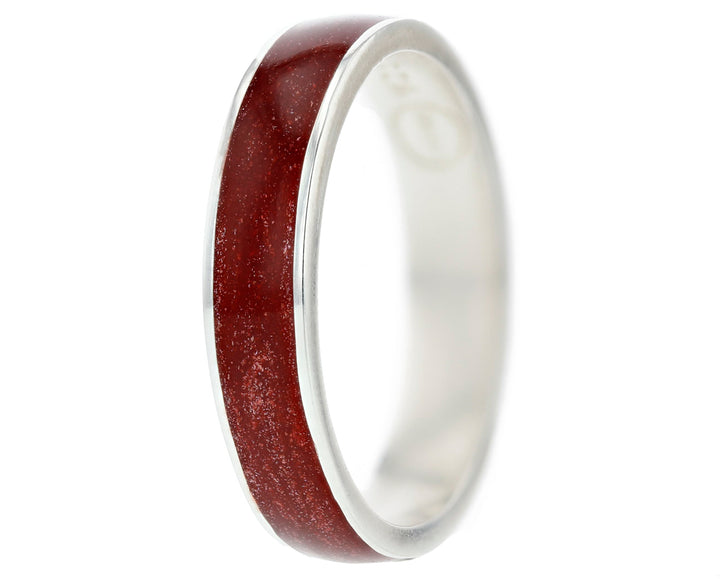 bague mood en argent 925 avec email couleur rouge bijou fin pour homme et femme 2