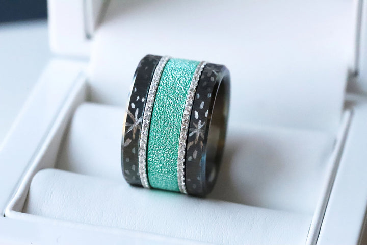 Base "Perséides 50", large,  en acier inoxydable pour bague mood interchangeable, Edition collector numérotée de 1 à 50