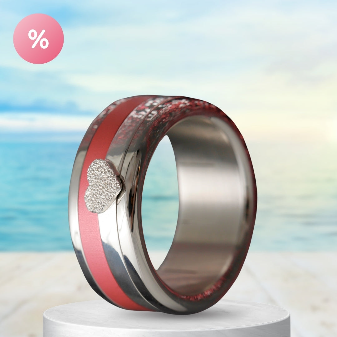 Center Herz mood Ring aus Silber - Schmuck für Frauen