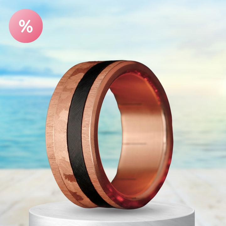 Magma mood Ring -  Edler Schmuck aus Edelstahl mit auswechelbaren Innenringen