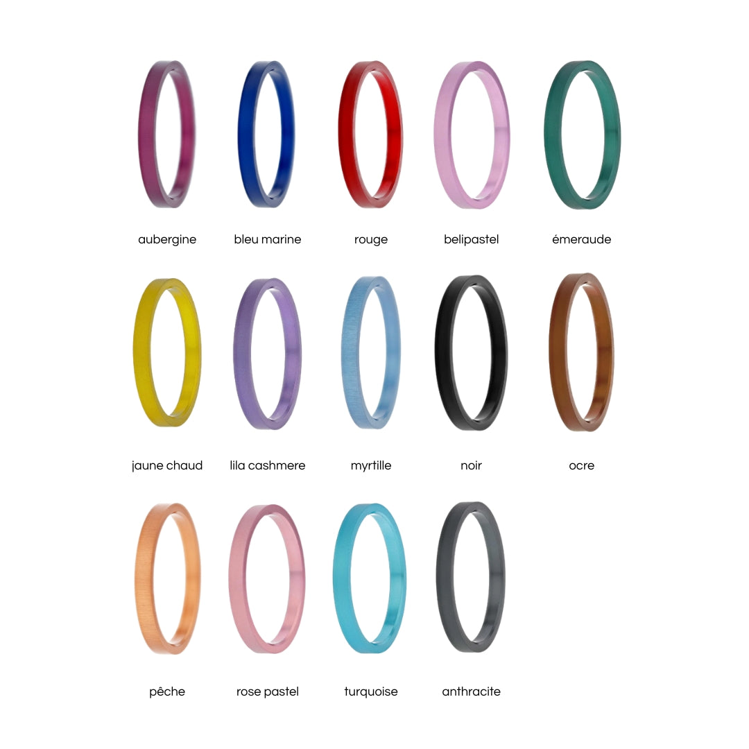 Mood Ring mit 4 auswechselbaren Farben für Frauen und Männer (Modell XS 9mm)