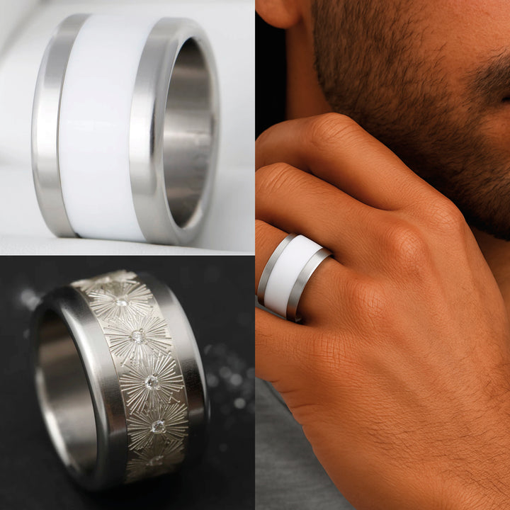 Large pearl gray rounded base in stainless steel (13mm)
