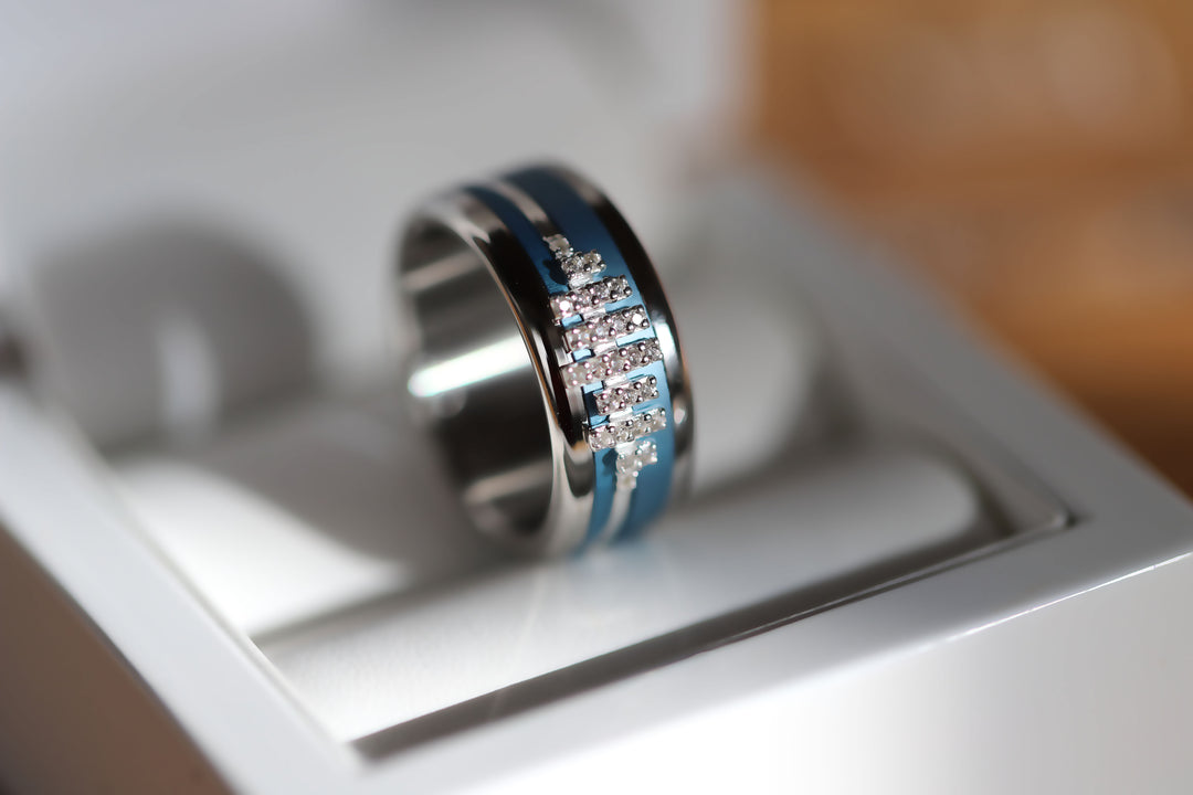 Stellera Cut 💠 Mini Addon 3D center aus 925er Silber mit Zirkonia Steine für den auswechselbaren mood Ring